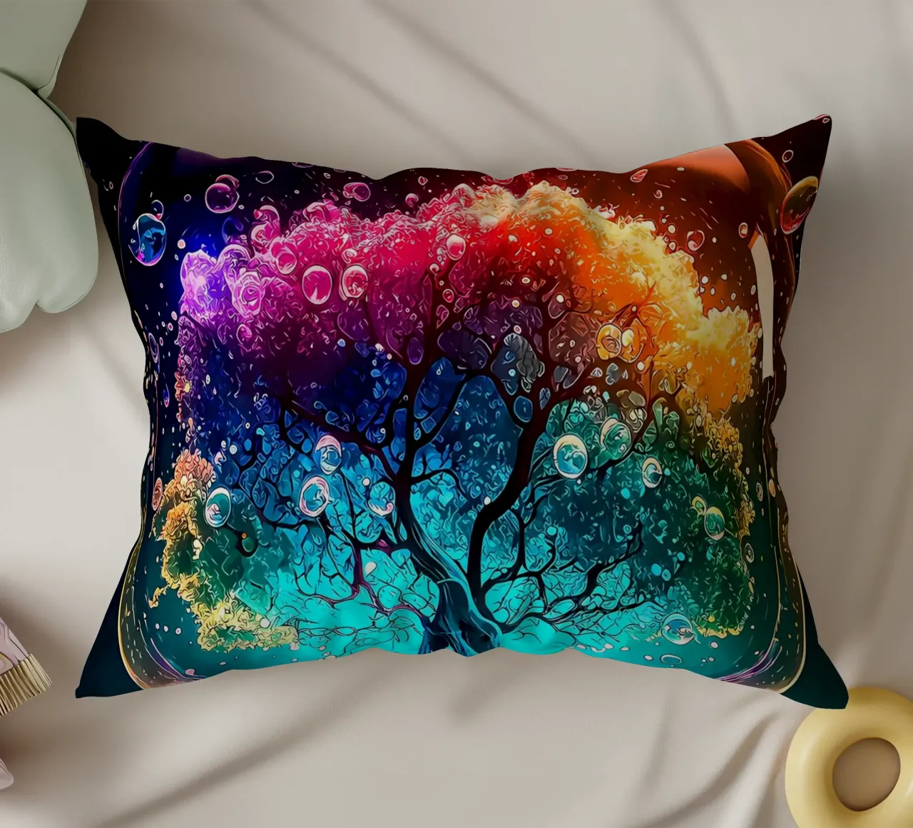 albero bolla arcobaleno cuscino da Jennifer R Spyhalski