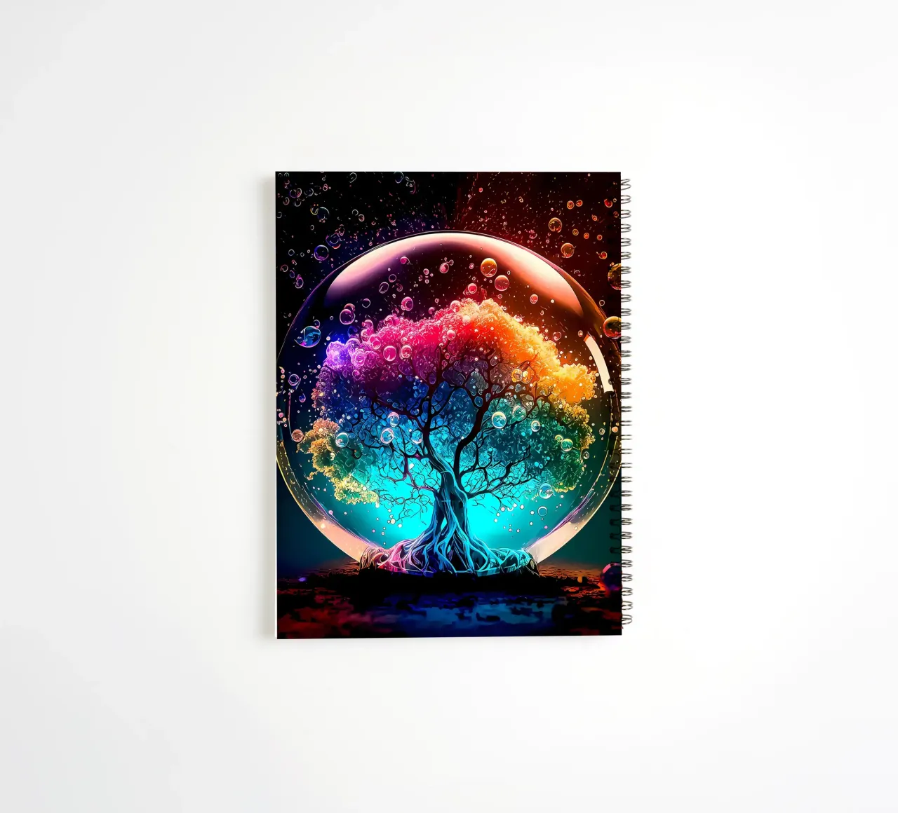 tree bubble rainbow spiral notebook by Jennifer R Spyhalski