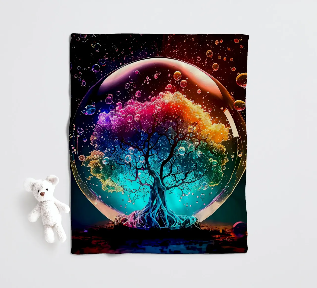albero bolla arcobaleno coperta in pile da Jennifer R Spyhalski