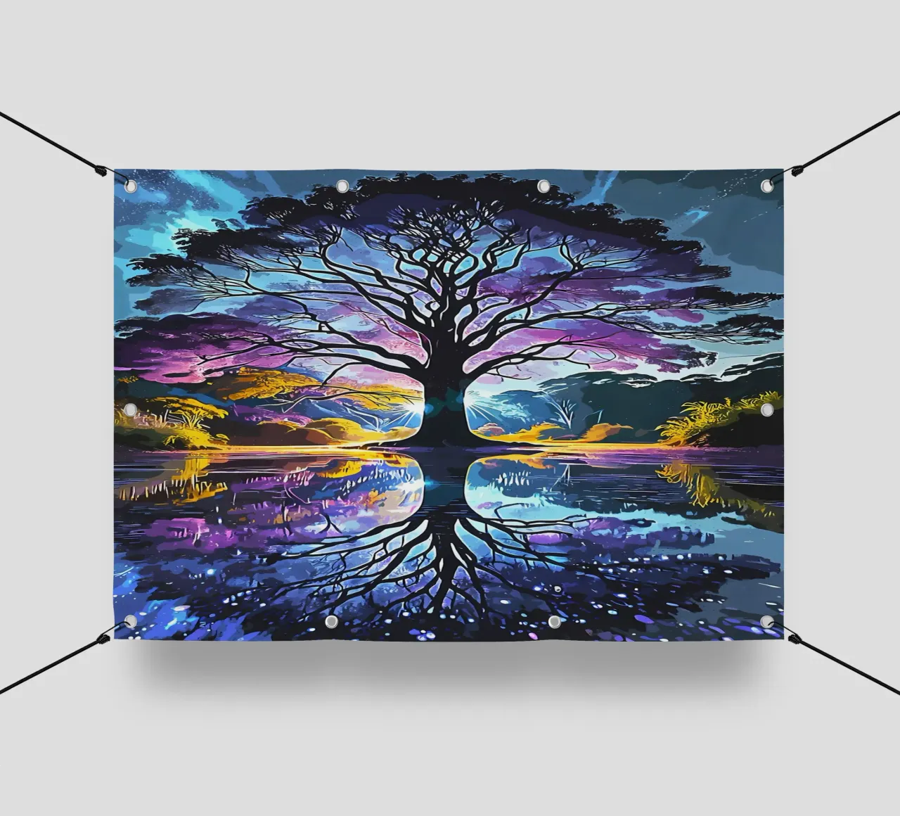 albero acqua riflessione telo in pvc da Jennifer R Spyhalski