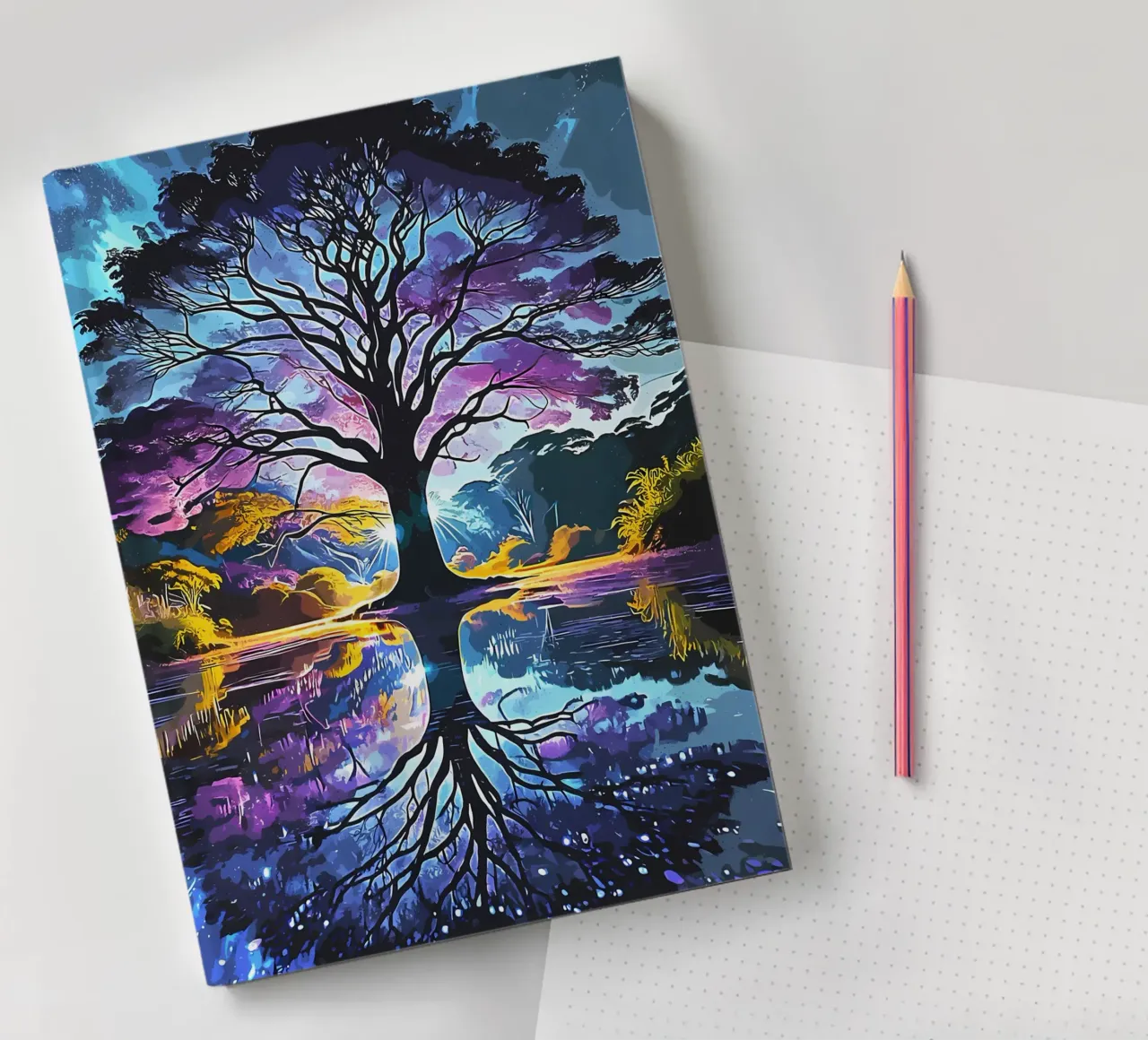 tree water reflection notebook by Jennifer R Spyhalski