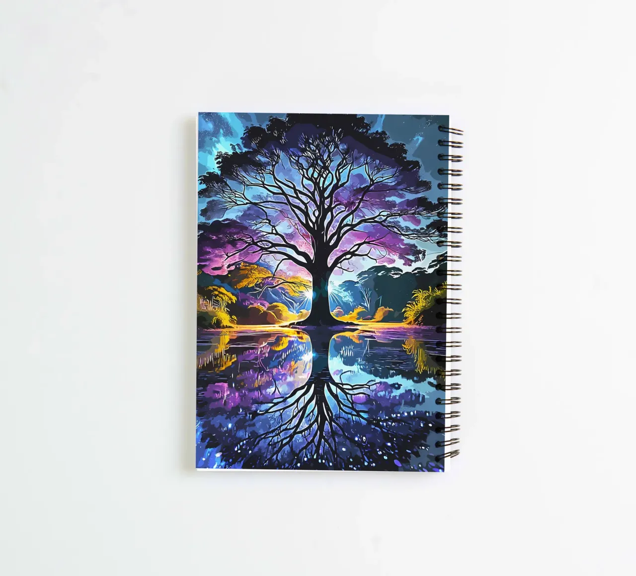 boom water reflectie notitieboek met spiraal van Jennifer R Spyhalski