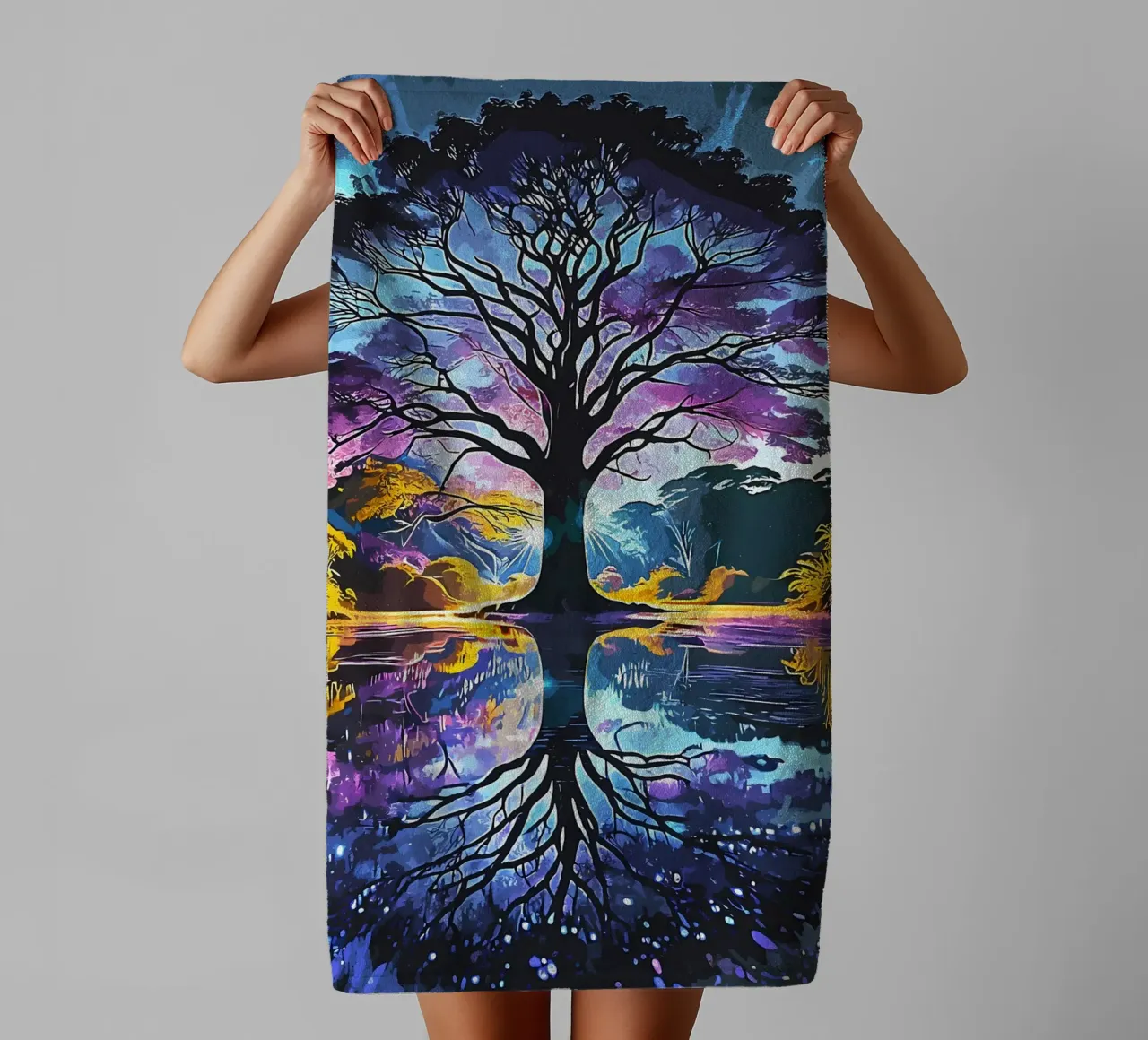 albero acqua riflessione asciugamano da bagno da Jennifer R Spyhalski