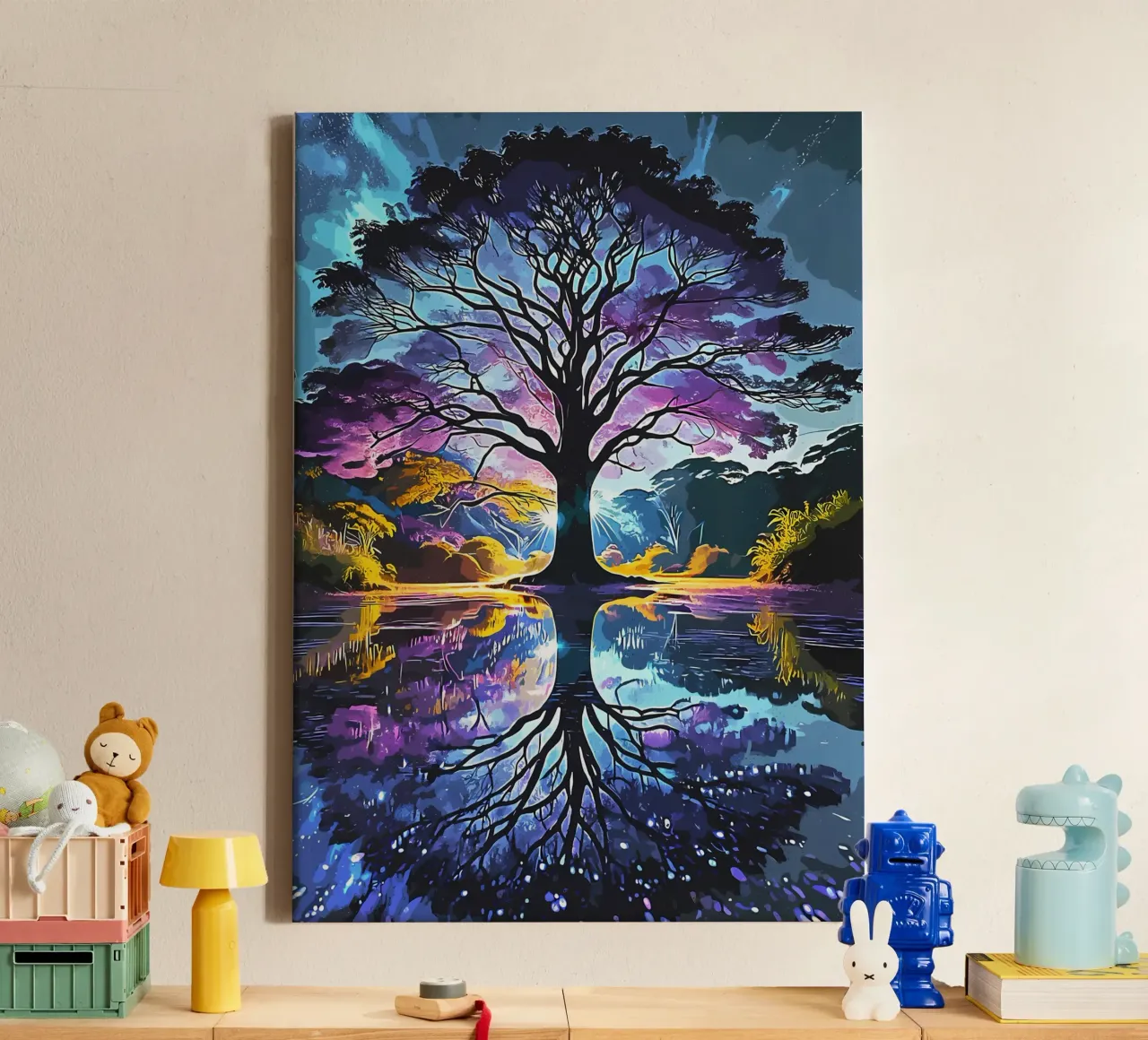 tree water reflection canvas by Jennifer R Spyhalski