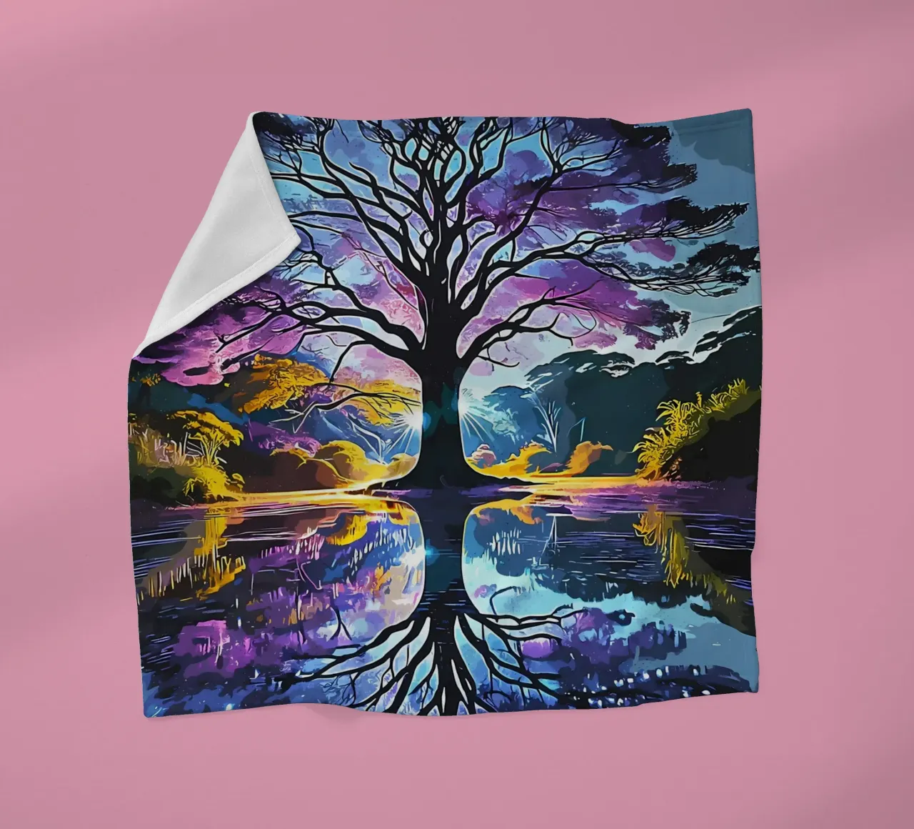 albero acqua riflessione coperta in pile da Jennifer R Spyhalski