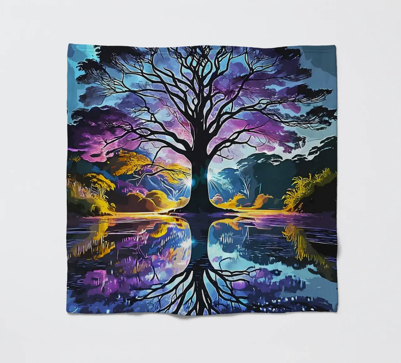 albero acqua riflessione coperta in pile da Jennifer R Spyhalski