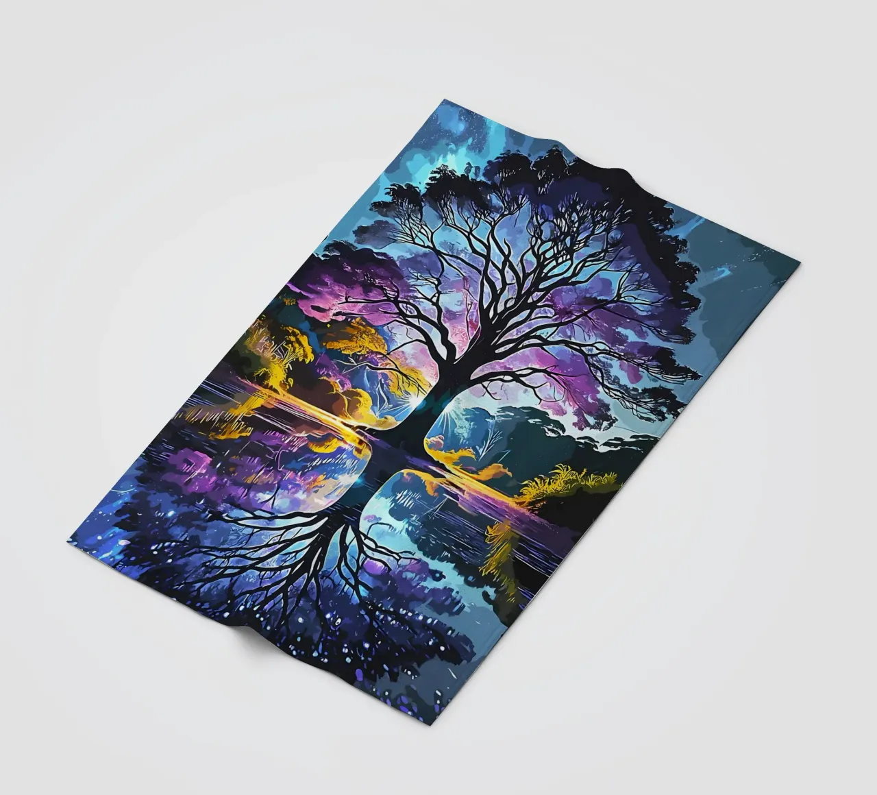 albero acqua riflessione coperta in pile da Jennifer R Spyhalski