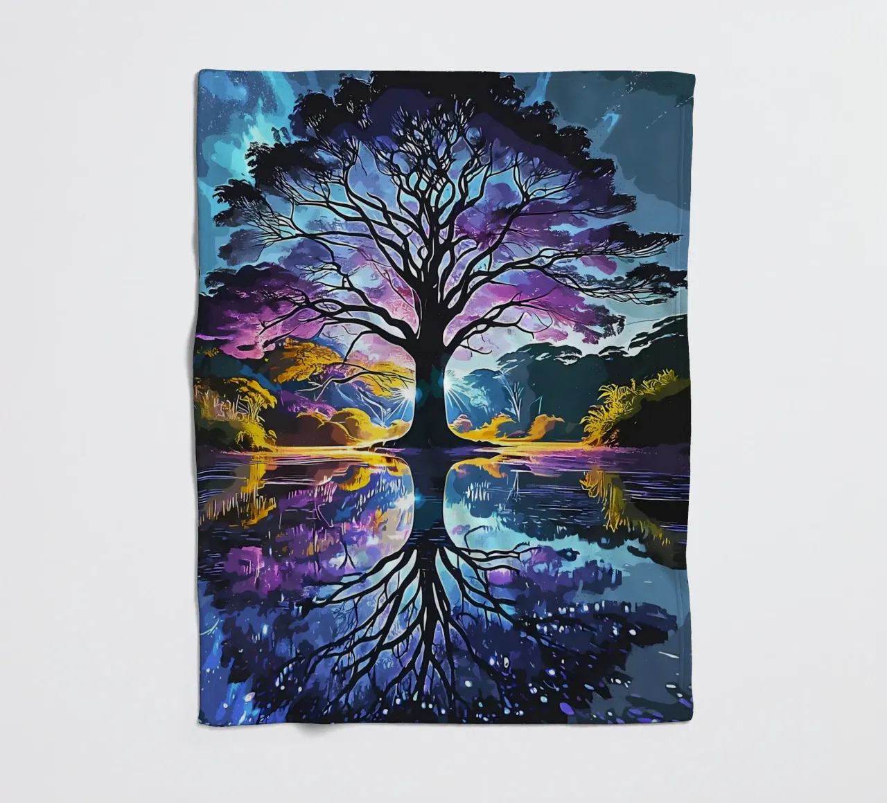 albero acqua riflessione coperta in pile da Jennifer R Spyhalski