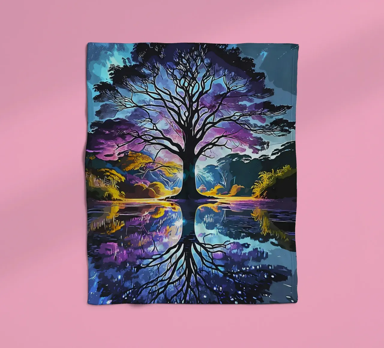 albero acqua riflessione coperta in pile da Jennifer R Spyhalski