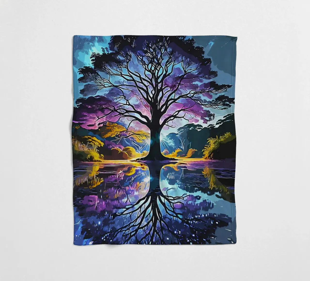 albero acqua riflessione coperta in pile da Jennifer R Spyhalski
