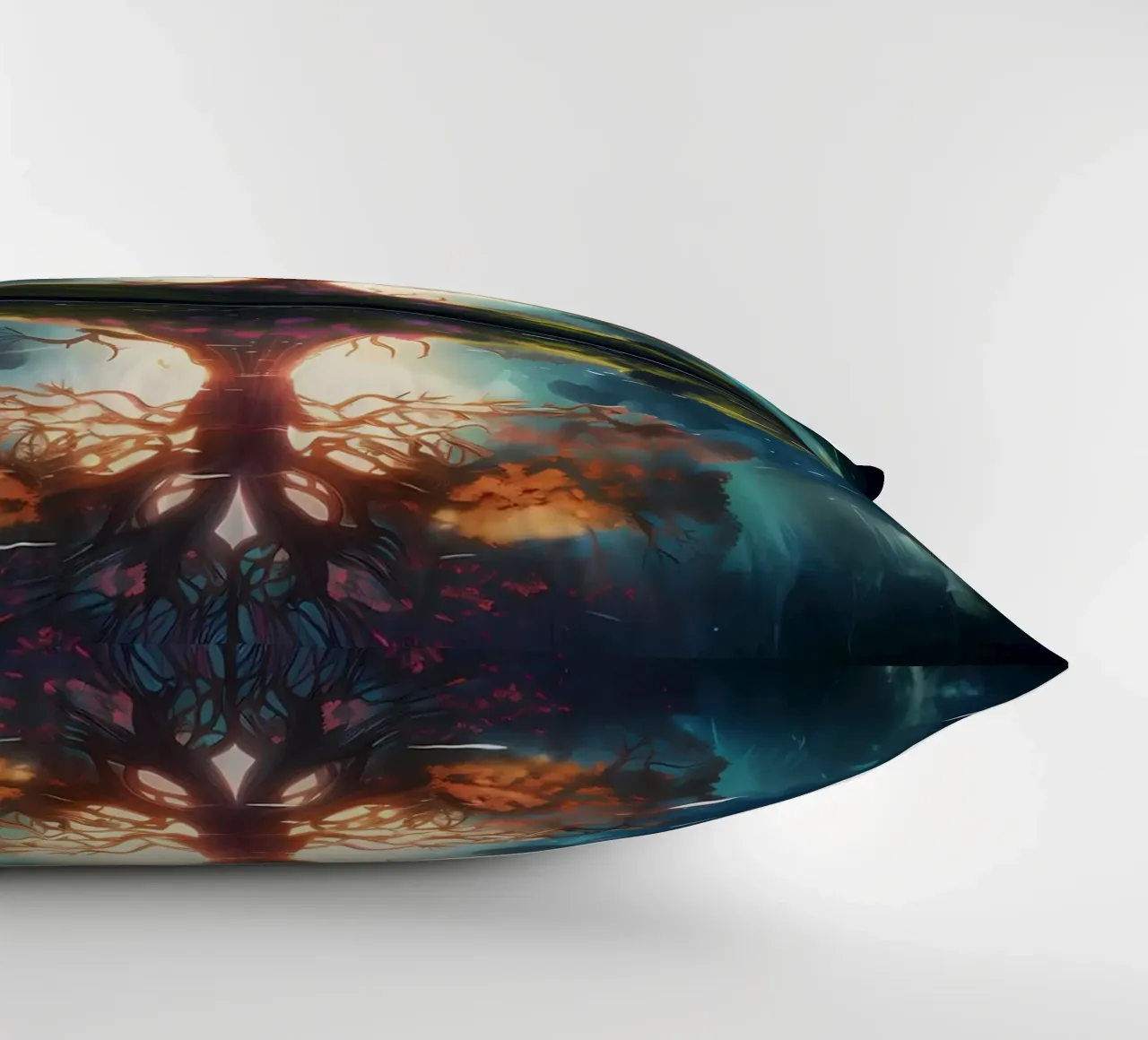 tree reflection glowing decorative cushion by Jennifer R Spyhalski