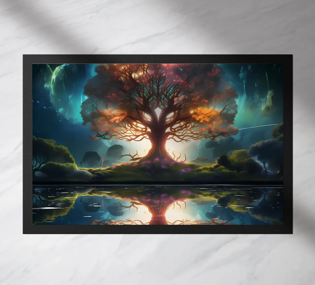 riflesso dell'albero incandescente zerbino da Jennifer R Spyhalski