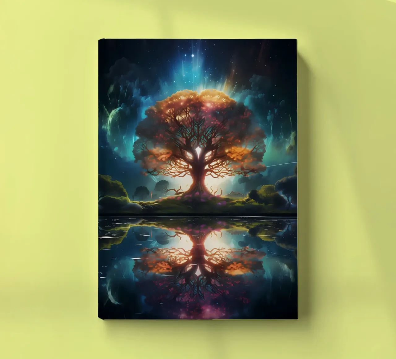 tree reflection glowing notebook by Jennifer R Spyhalski
