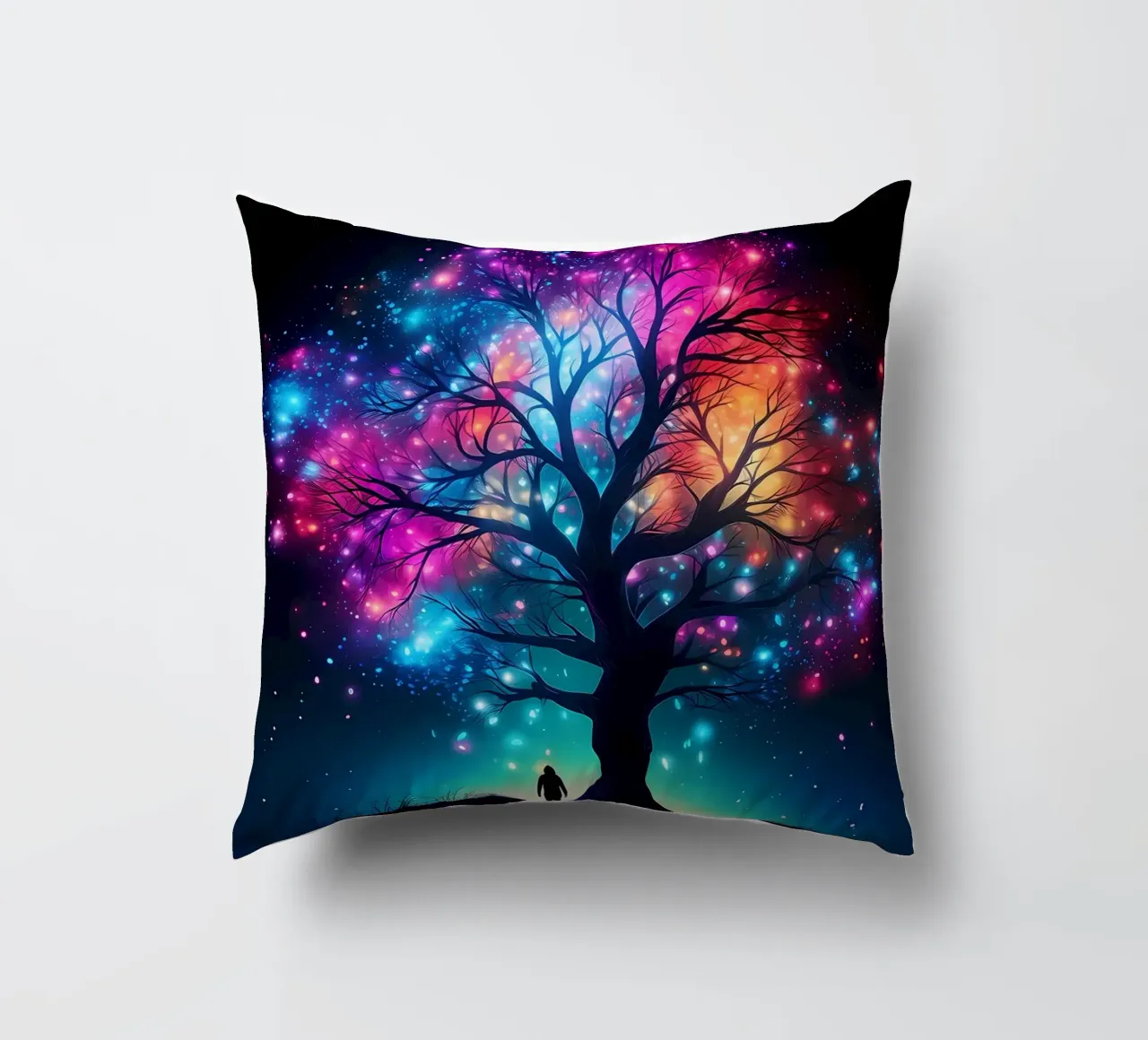 silhouette tree person decorative cushion by Jennifer R Spyhalski