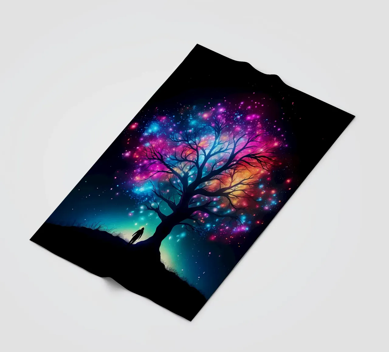 silhouette tree person fleece blanket by Jennifer R Spyhalski