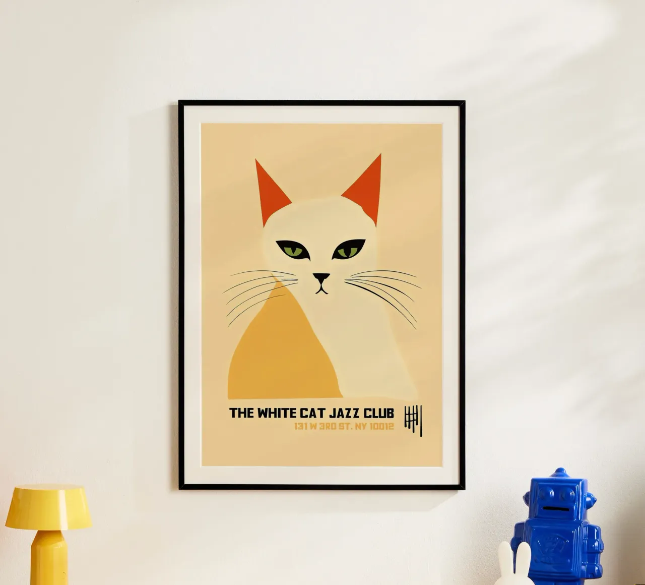 Gatto Bianco Jazz Club poster da Arjun