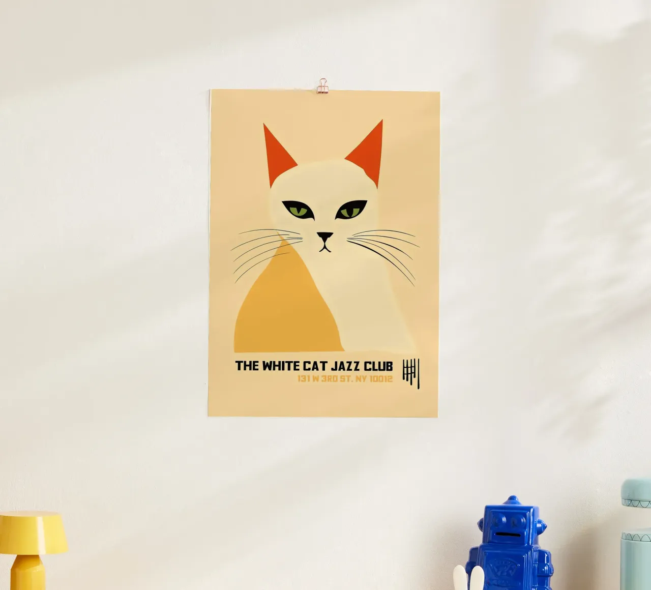 Gatto Bianco Jazz Club poster da Arjun