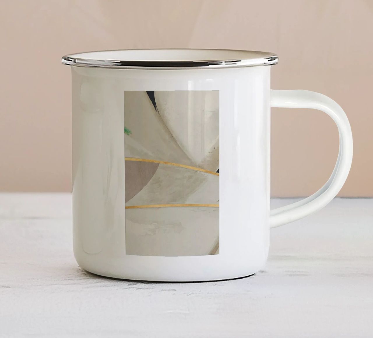 abstract simple organic monochrome tazza in smalto da vintageshop