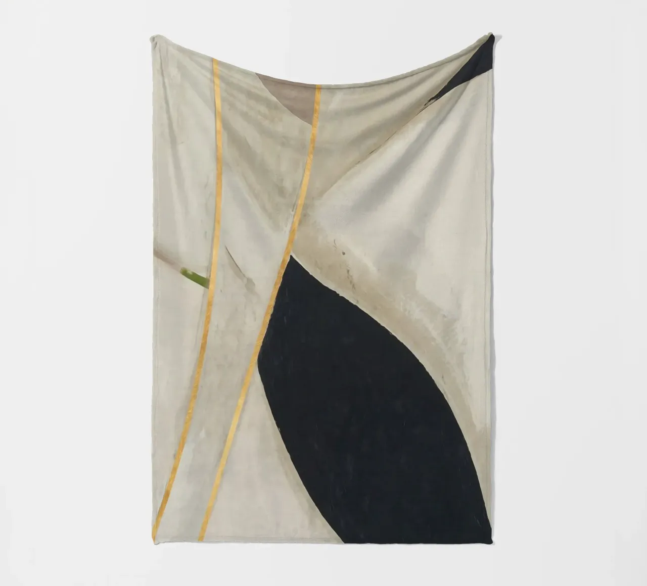 abstract simple organic lines golden coperta in pile da vintageshop