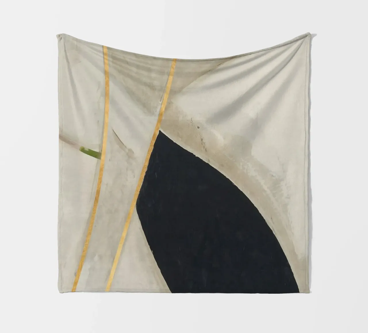 abstract simple organic lines golden coperta in pile da vintageshop