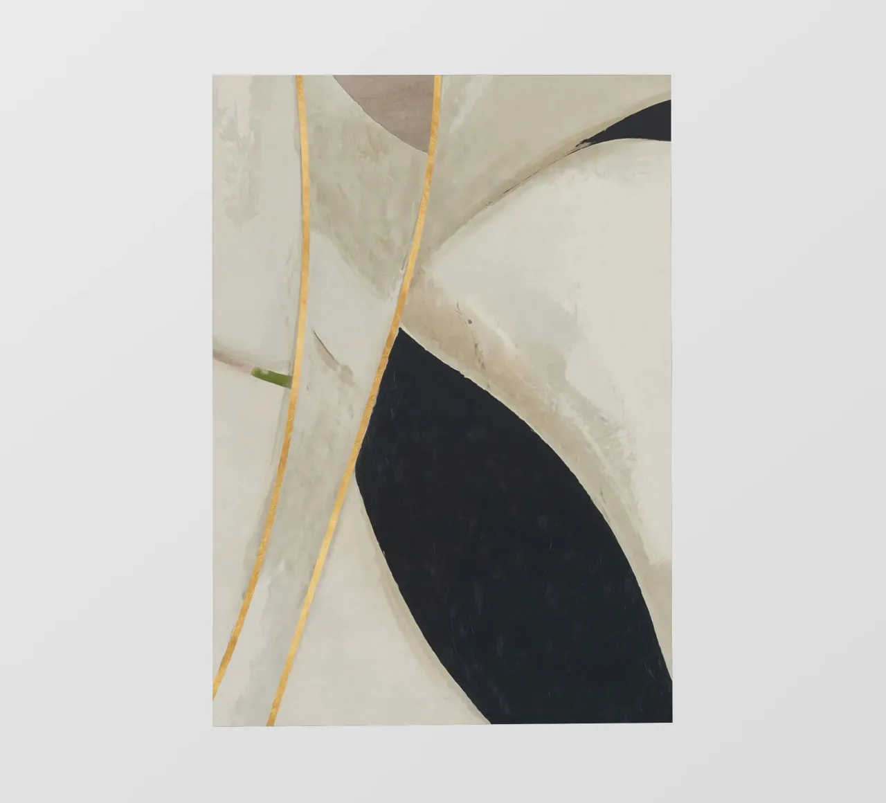 abstract simple organic lines golden telo in pvc da vintageshop