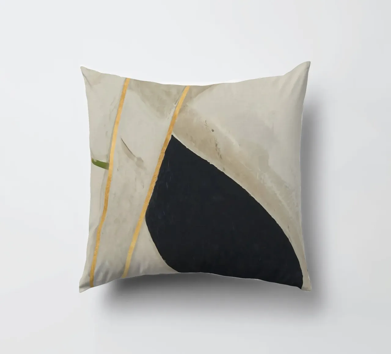 abstract simple organic lines golden cuscino da vintageshop