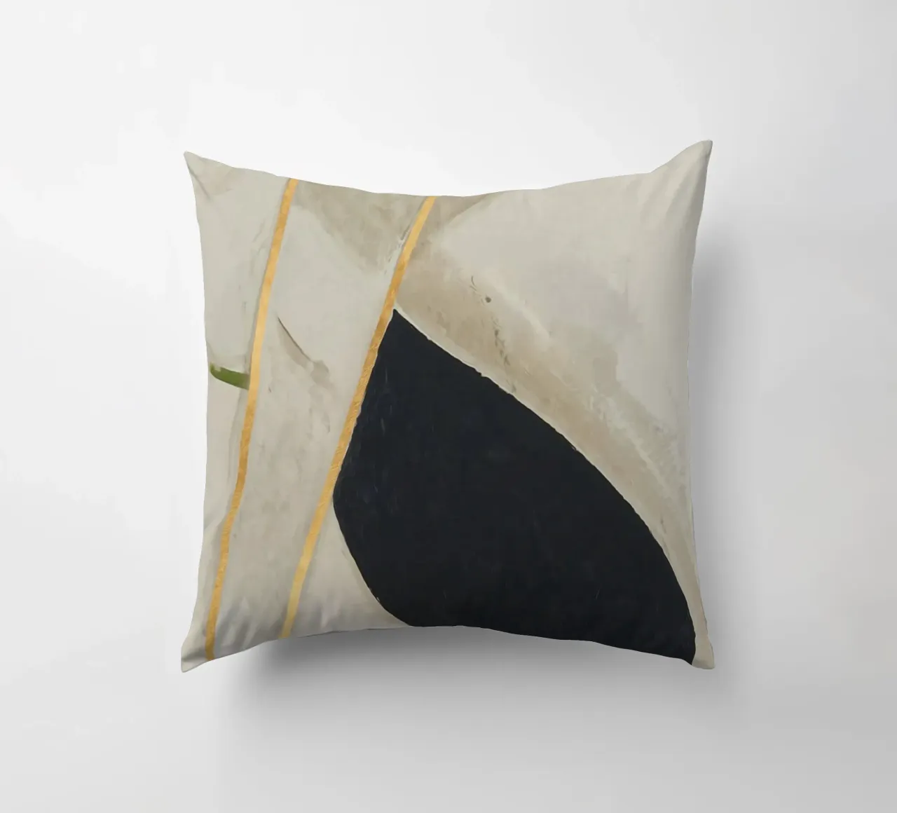 abstract simple organic lines golden cuscino da vintageshop