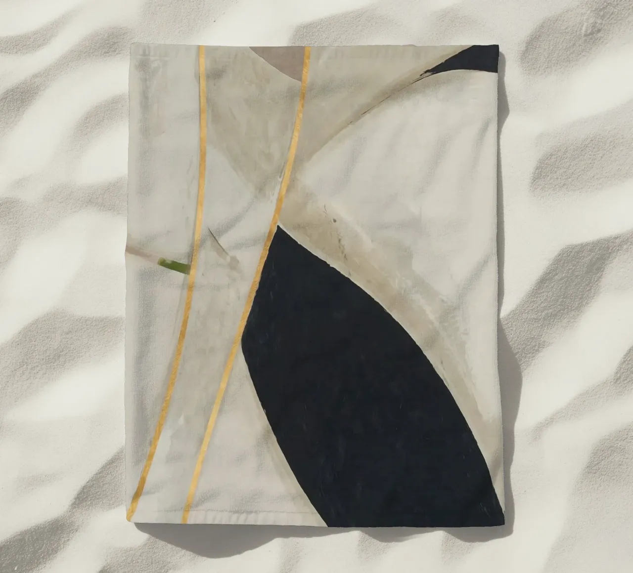 abstract simple organic lines golden telo mare da vintageshop