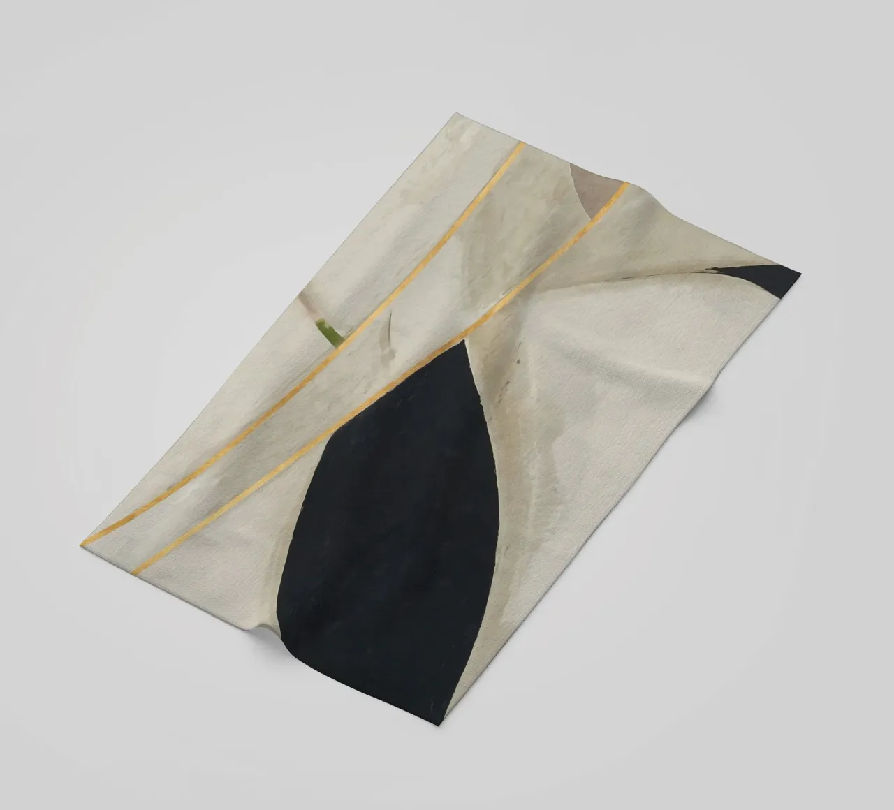 abstract simple organic lines golden telo mare da vintageshop