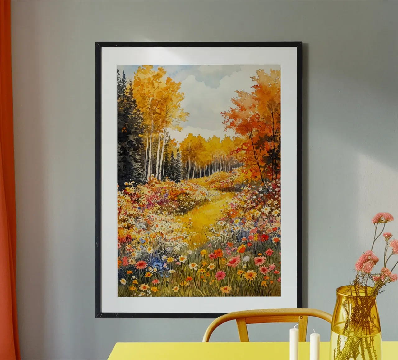 Prato pieno di fiori poster con telaio in plastica da Justyna Jaszke JBJart