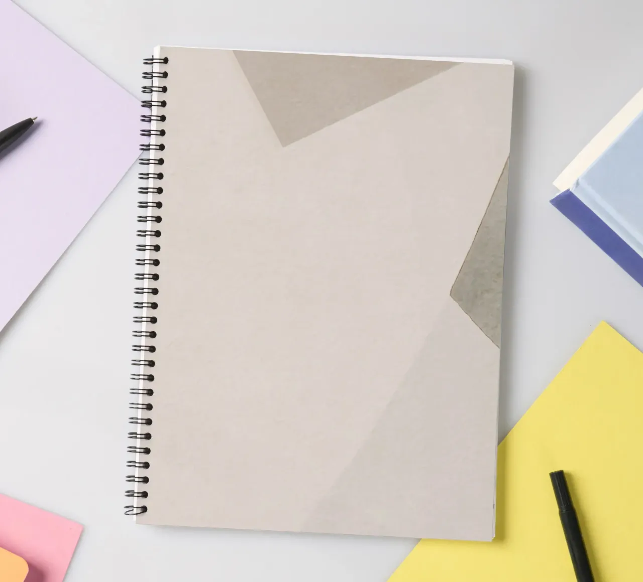 simple abstract gemeotric spiral notebook by vintageshop