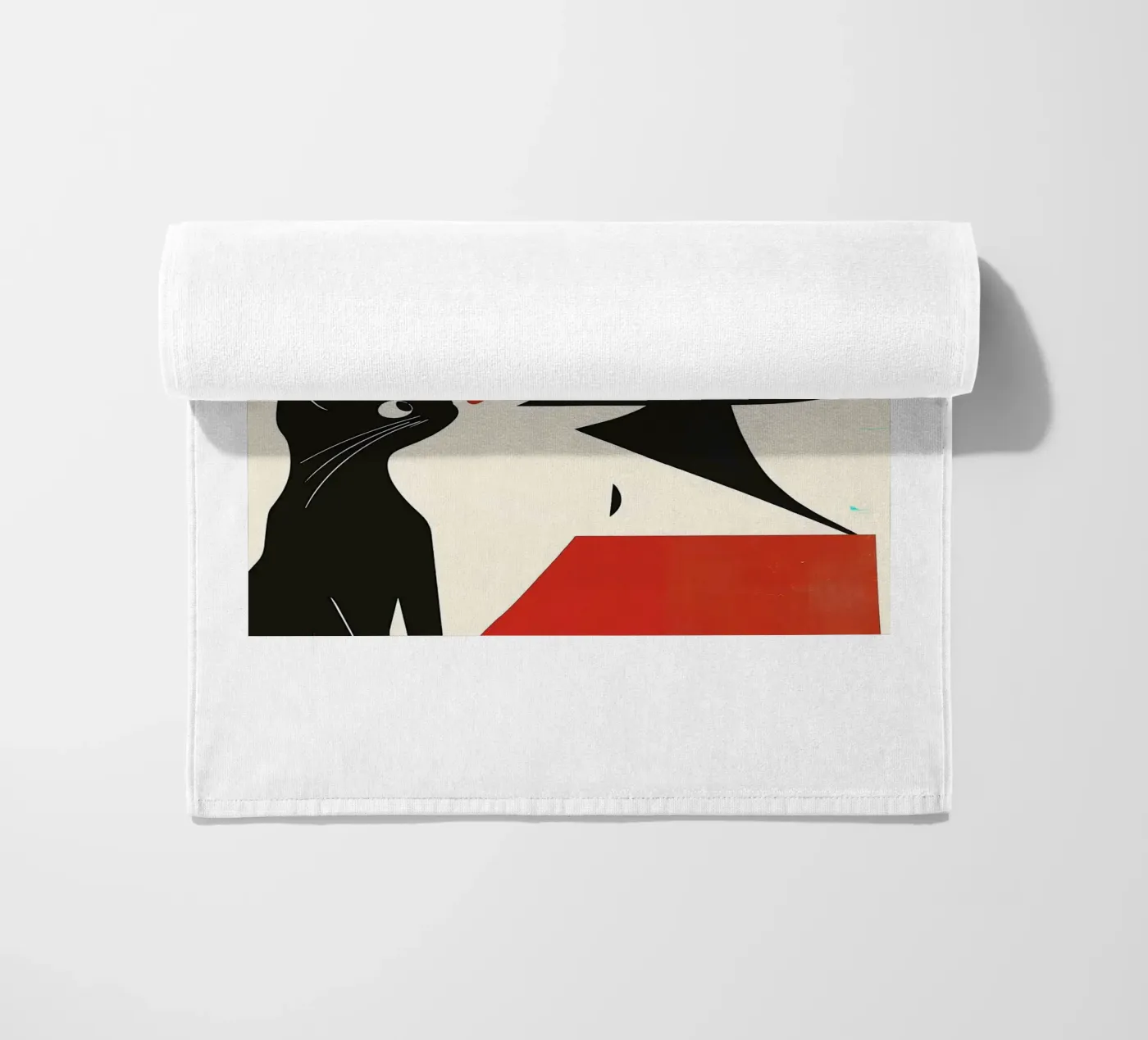 Donna e gatto telo mare da Arjun