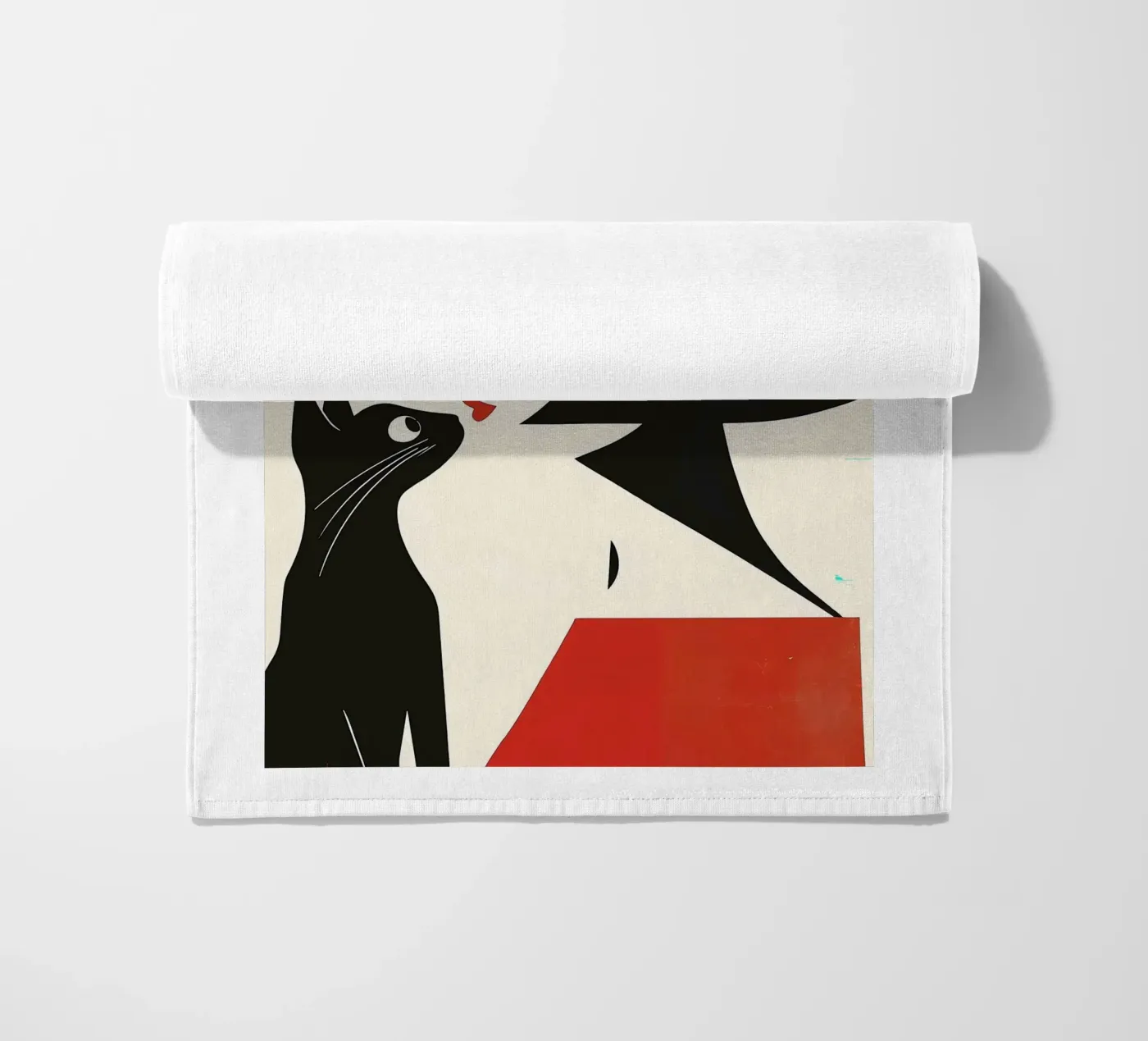 Donna e gatto telo mare da Arjun