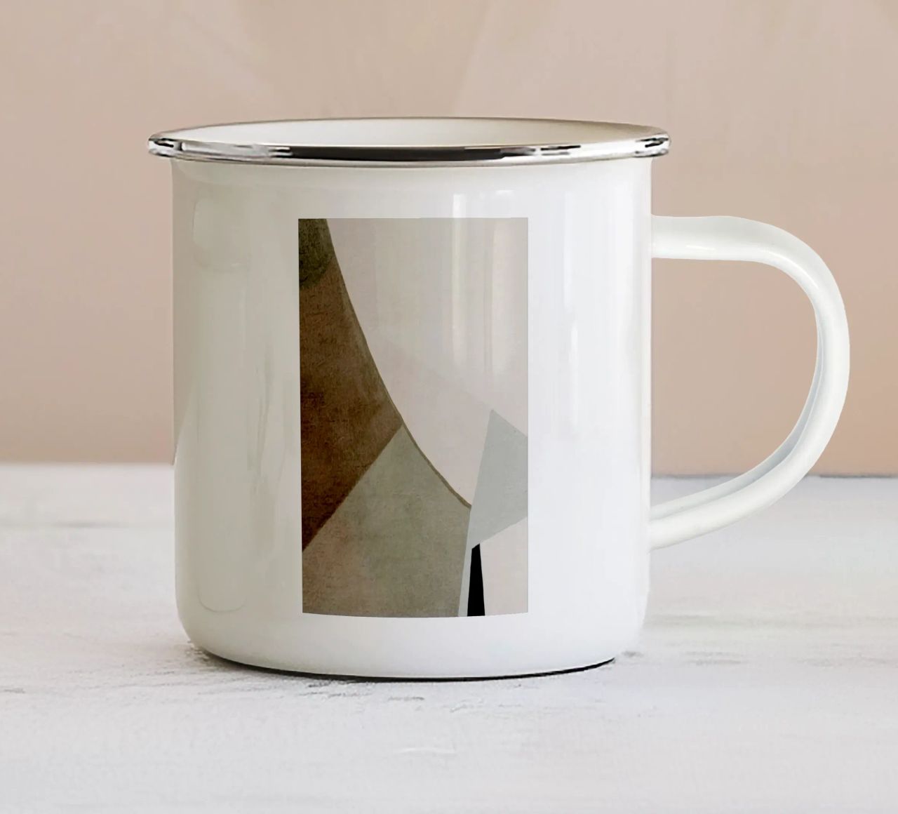 abstract simple geometric squares tazza in smalto da vintageshop