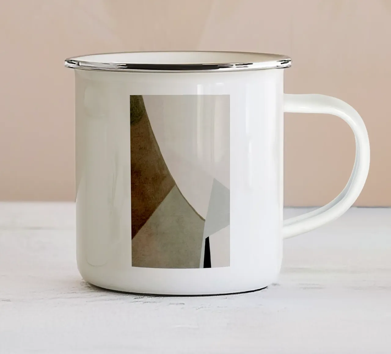 abstract simple geometric squares Emaille Tasse von vintageshop