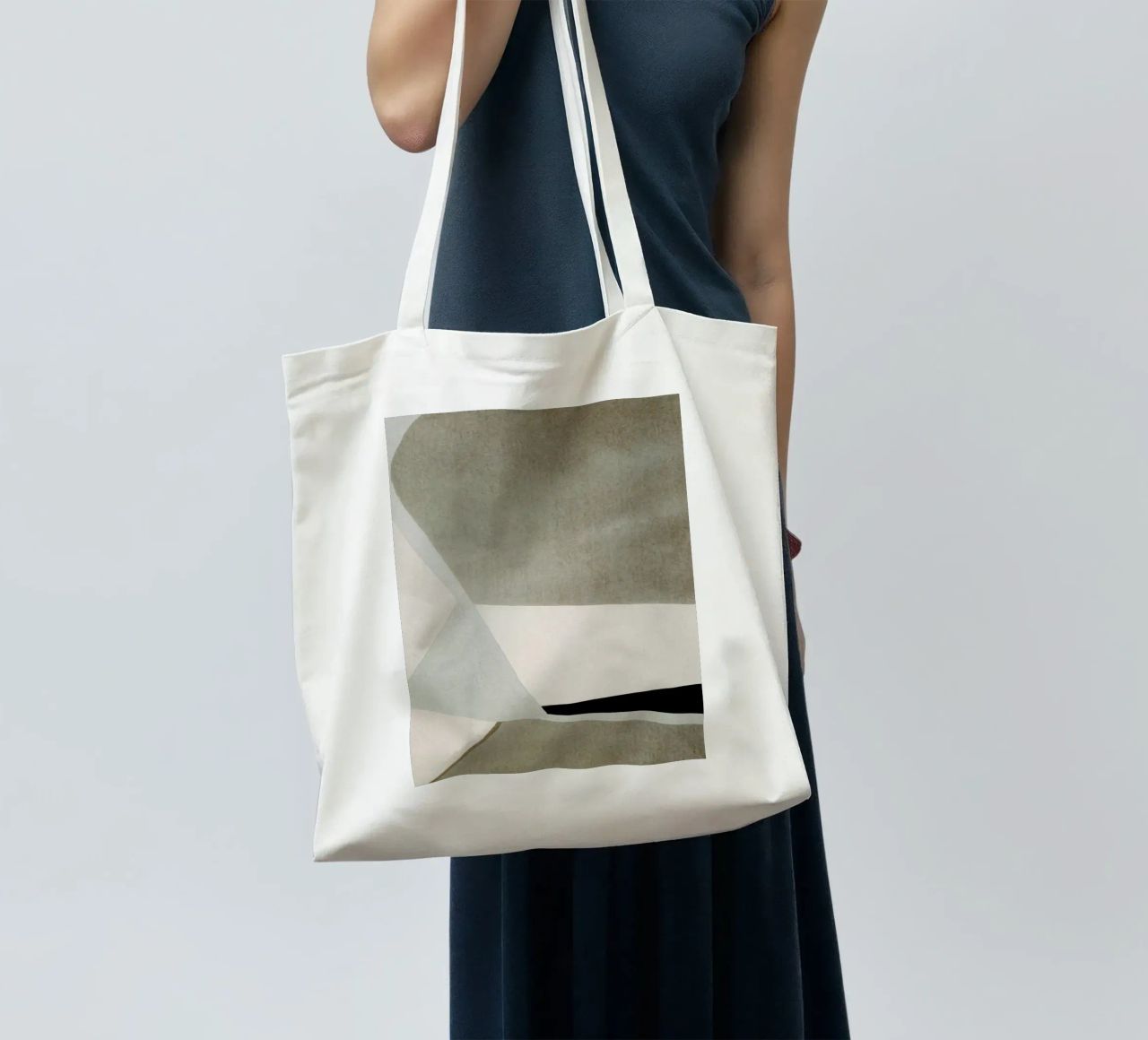 abstract simple geometric gray squares borsa in juta da vintageshop
