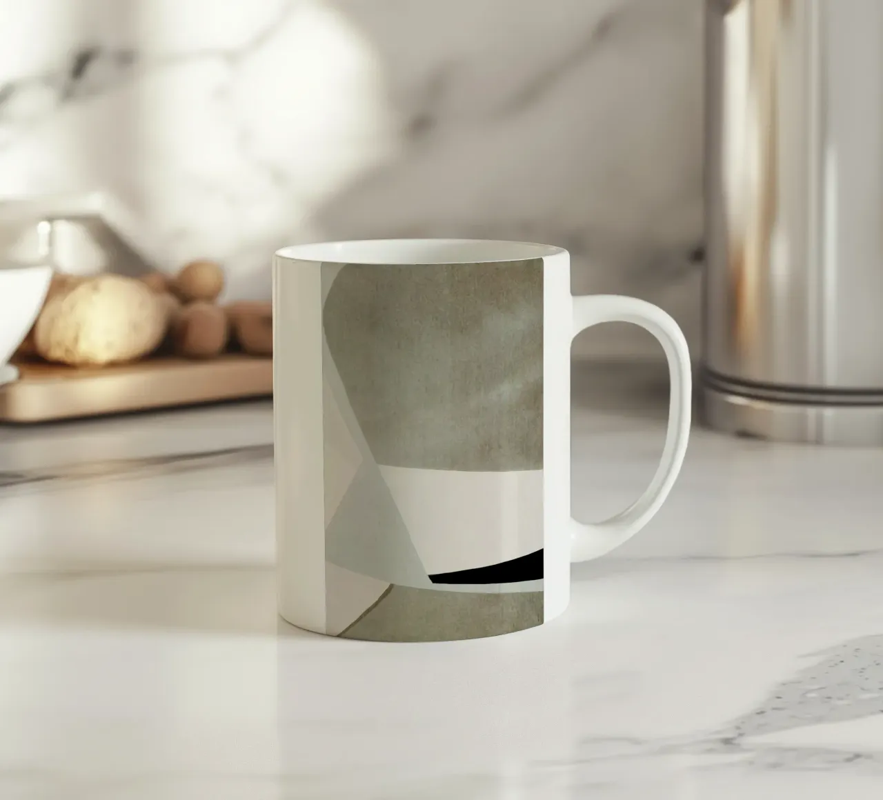 abstract simple geometric gray squares taza de cerámica de vintageshop