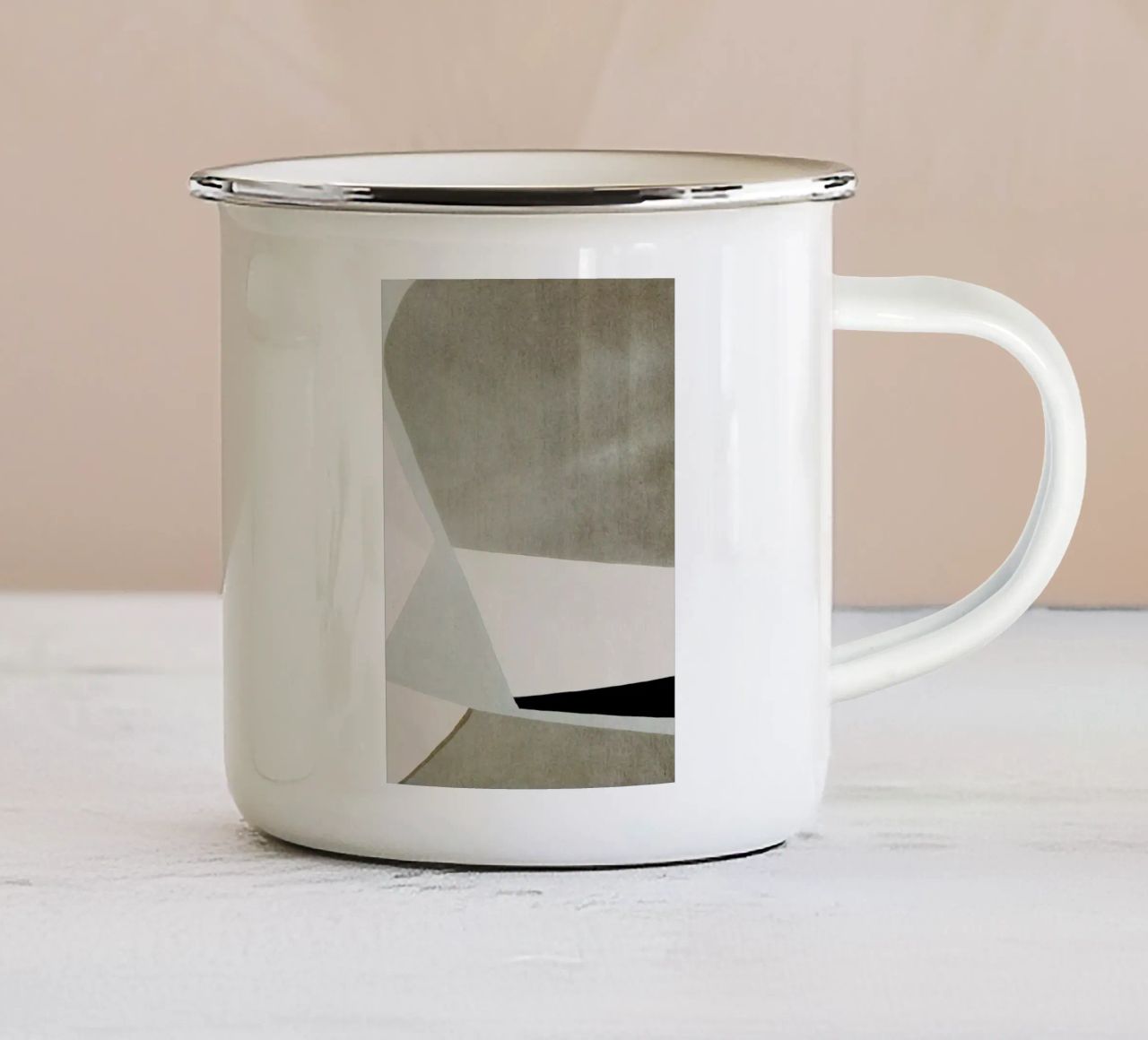 abstract simple geometric gray squares tazza in smalto da vintageshop
