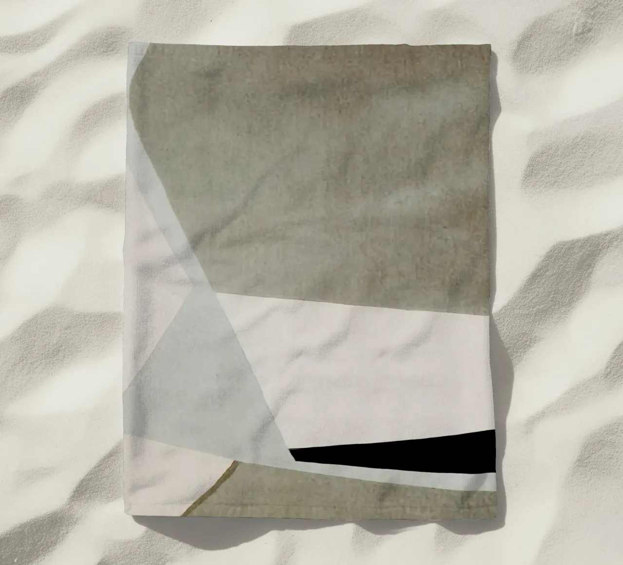 abstract simple geometric gray squares strandhanddoek van vintageshop