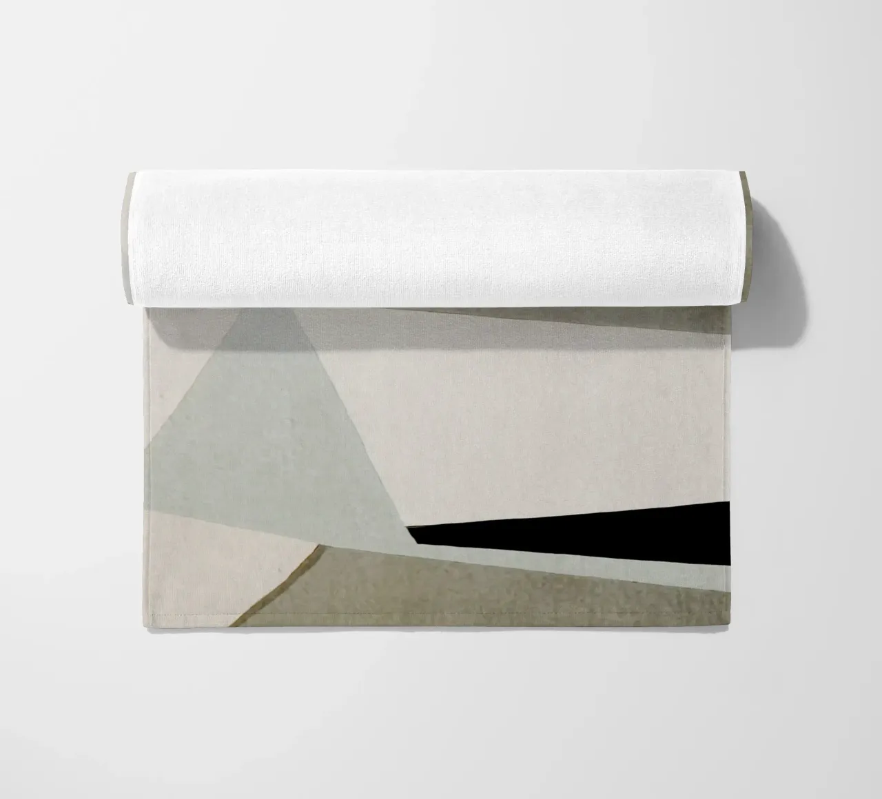 abstract simple geometric gray squares strandhanddoek van vintageshop