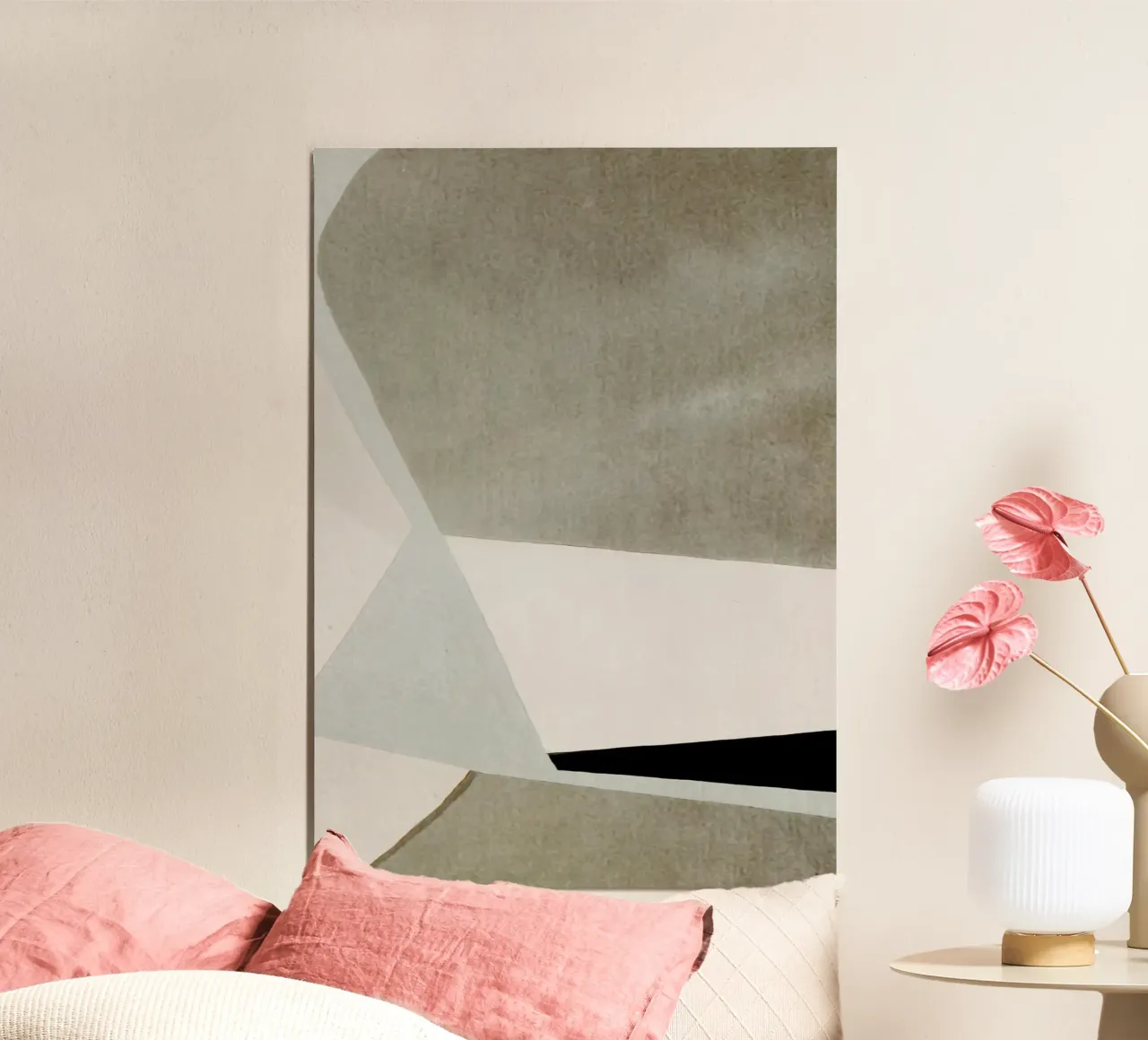 abstract simple geometric gray squares alluminio dibond da vintageshop