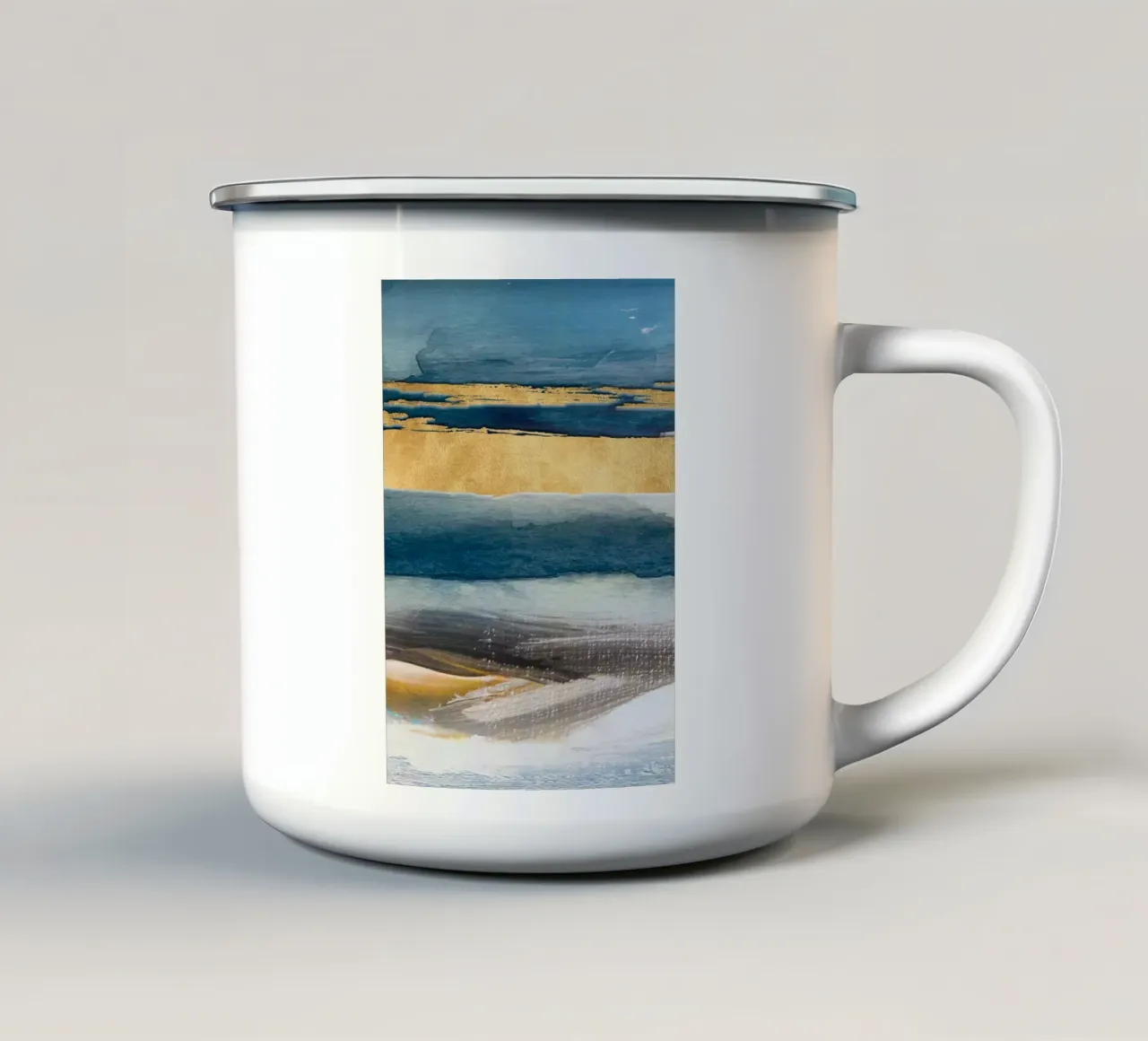 abstract golden brushstrokes tazza in smalto da vintageshop
