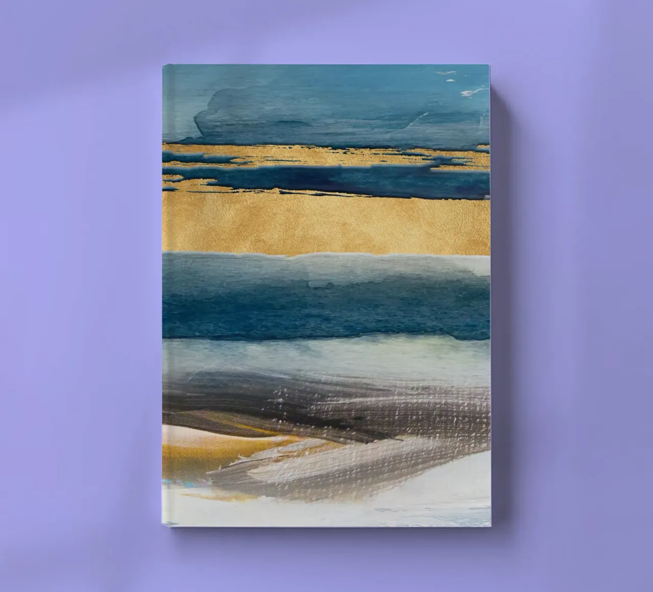 abstract golden brushstrokes notebook by vintageshop