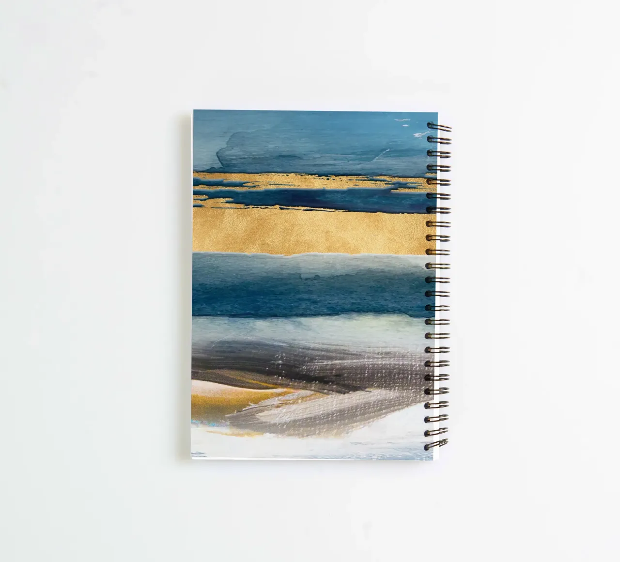 abstract golden brushstrokes spiral notebook by vintageshop