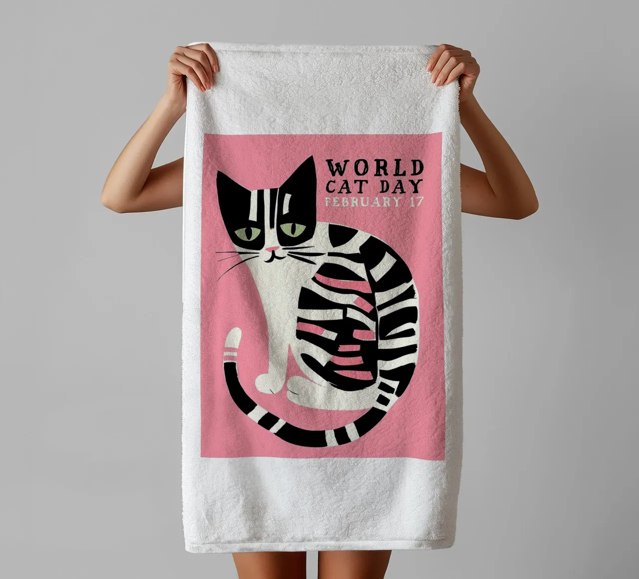 World Cat Day towel by Arjun