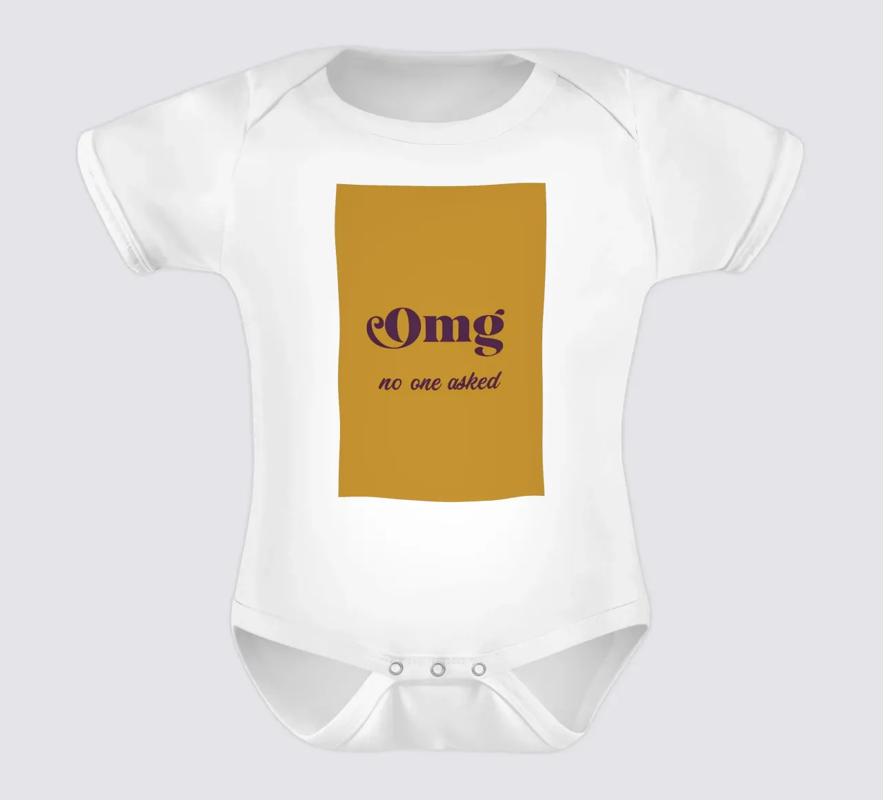 Omg Mustard short-sleeve baby romper by Trabolt Design