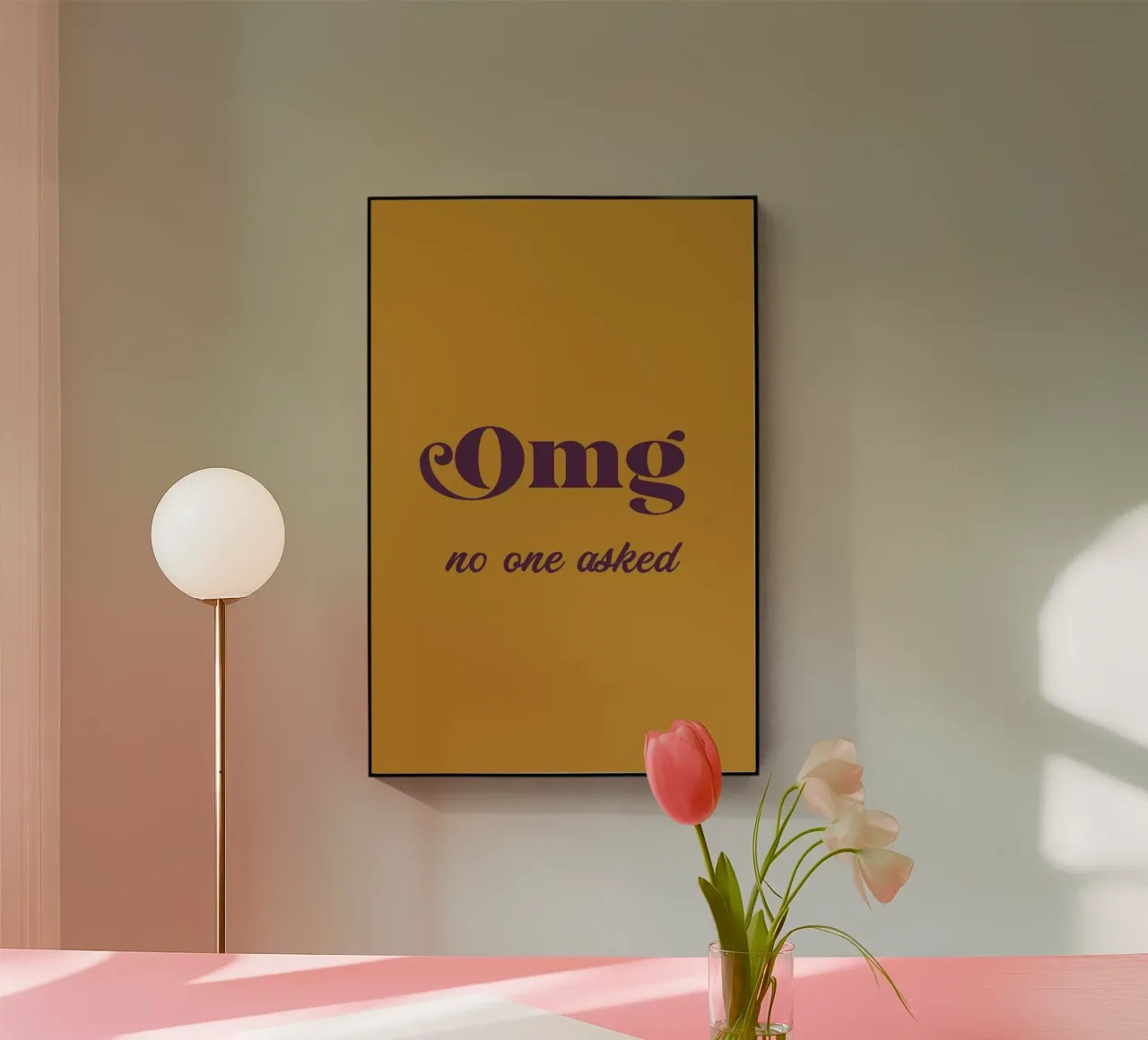 Omg Mustard acrylic glass by Trabolt Design