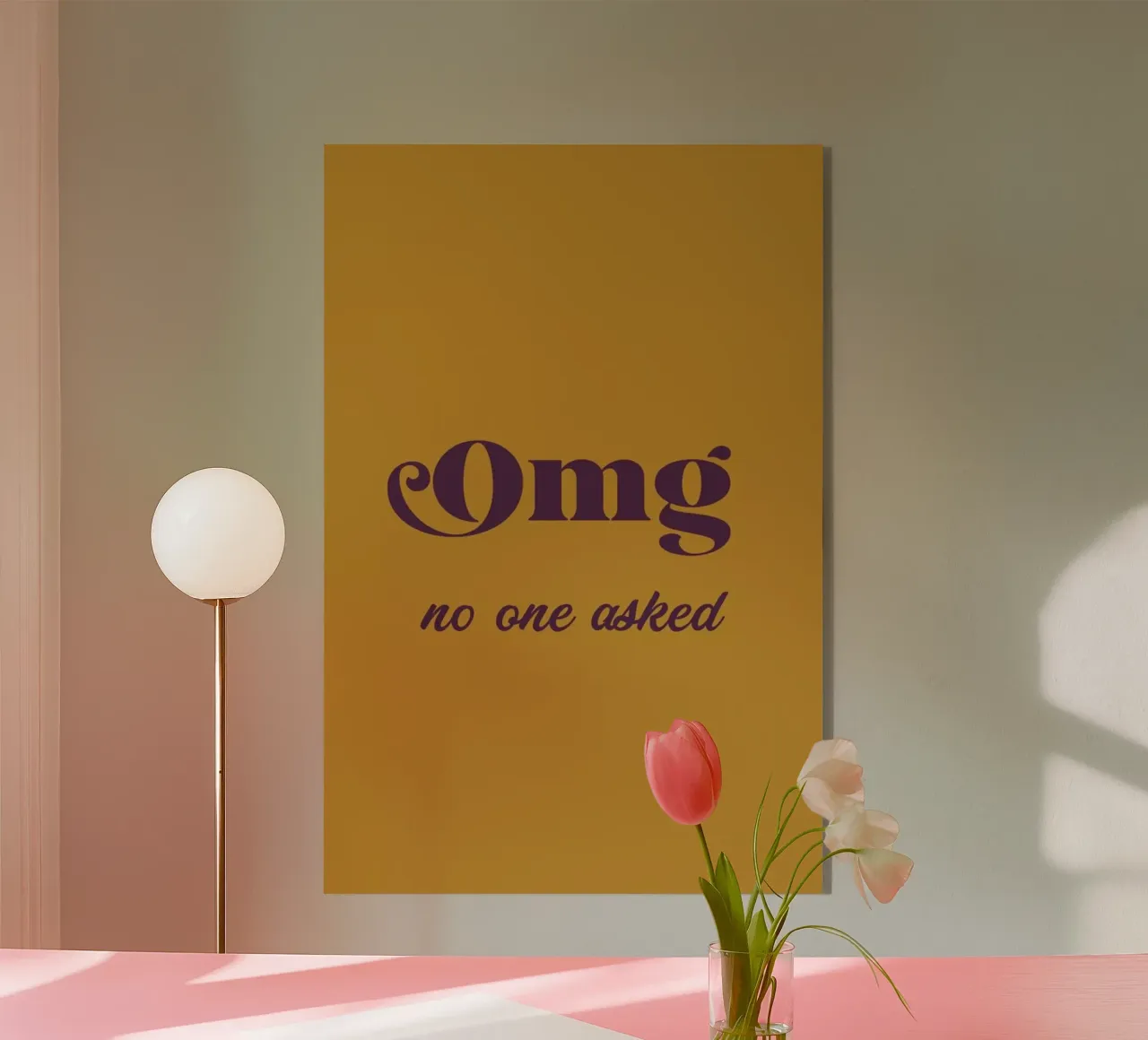 Omg Mustard acrylic glass by Trabolt Design