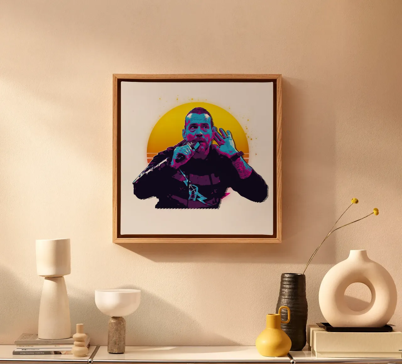 Cosa? CM Punk Retro tela con Cornice a cassetta da singpentinksale