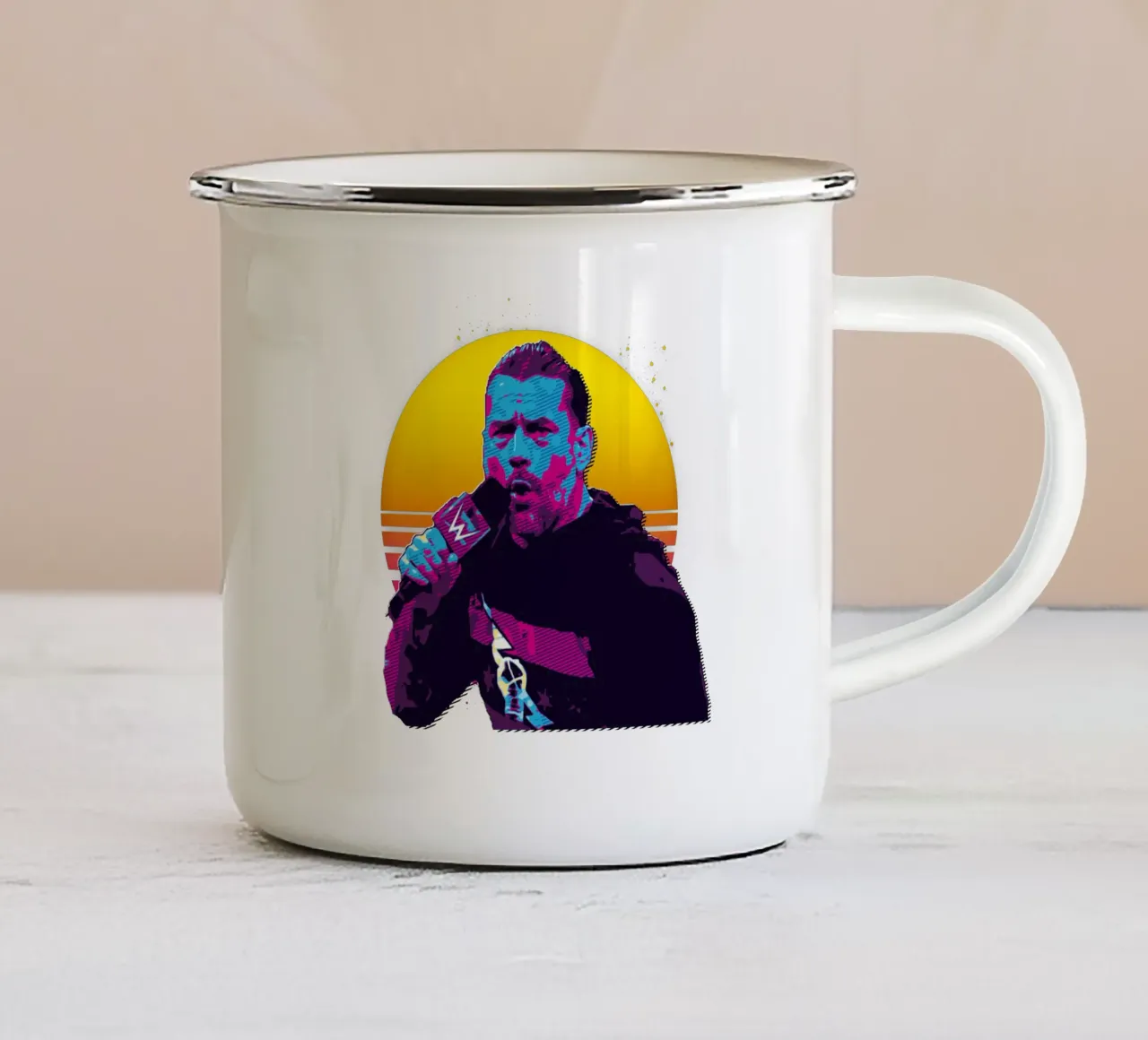 WWE CM Punk tazza in smalto da singpentinksale
